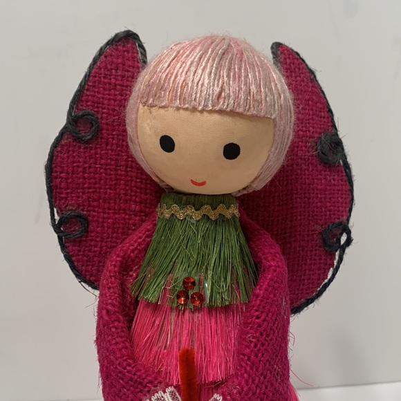 Pink hair angel holiday decor Vintage - Picture 3 of 17
